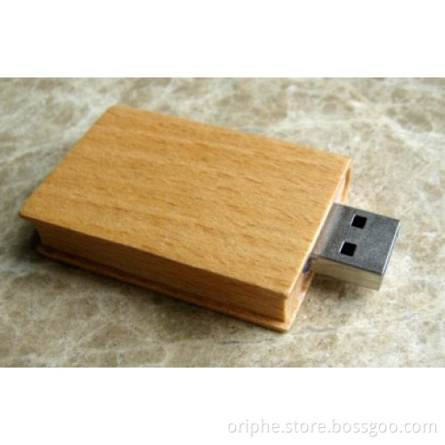 Wooden book shaped usb